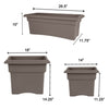 Bloem Terracotta Clay Resin UV-Resistant Square Veranda Planter 11 H in.