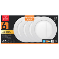 Globe White 6 in. W Aluminum LED Recessed Lighting Kit 12 watt