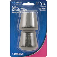 Softtouch Rubber Table/Chair Leg Tip Black Round 1.5 in. W X 1.75 in. L 2 pk