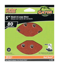 Gator 5 in. Aluminum Oxide Hook and Loop Sanding Disc 80 Grit Medium 5 pk