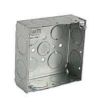 Steel City 21 cu in Square Galvanized Steel Outlet Box Silver