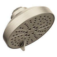 Brushed nickel six-function 4.5" diameter spray head eco-performance showerhead