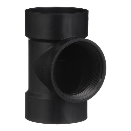 Charlotte Pipe 3 in. Hub X 3 in. D Hub ABS Flush Cleanout Tee