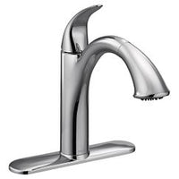 Chrome one-handle pullout kitchen faucet