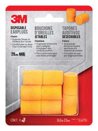 3M 23 dB Foam Earplugs Orange 4 pair