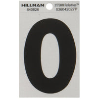 Hillman 3 in. Reflective Black Mylar Self-Adhesive Letter O 1 pc (Pack of 6)