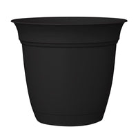 HC Companies Eclipse 10.5 in. H X 12 in. D Plastic Classic Planter Black