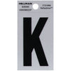 Hillman 2 in. Reflective Black Mylar Self-Adhesive Letter K 1 pc (Pack of 6)