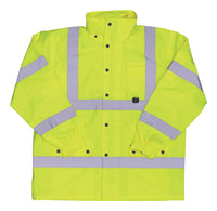 Boss Hi-Vis Yellow Polyester Rain Jacket L