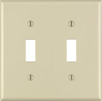 Leviton Ivory 2 gang Plastic Toggle Wall Plate 1 pk (Pack of 25)