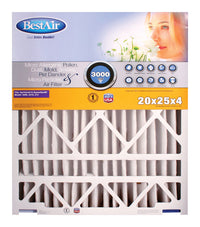 BestAir 20 in. W x 25 in. H x 4 in. D 13 MERV Pleated Air Filter (Pack of 2)