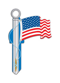 Lucky Line Key Shapes American Flag House Key Blank Double sided For Kwikset KW1/11 (Pack of 5)