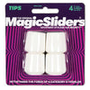 Magic Sliders Rubber Leg Tip White Round 7/8 in. W 4 pk