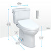 TOTO® Drake® WASHLET®+ Two-Piece Elongated 1.28 GPF Universal Height TORNADO FLUSH® Toilet with Auto Flush S500e Bidet Seat, Cotton White - MW7763046CEFGA#01