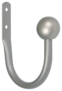 Kenney Pewter Silver Ball End Drapery Holdback 3.46 in. L