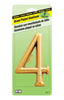 Hy-Ko 3 in. Gold Aluminum Number 4 Nail-On 1 pc. (Pack of 10)