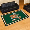 University of Miami Sebastian the Ibis 5ft. x 8 ft. Plush Area Rug