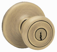 Kwikset  Tylo  Antique Brass  Entry Knobs  ANSI/BHMA Grade 3  1-3/4 in.