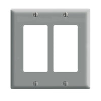 Leviton Gray 2 gang Thermoset Plastic Decora/GFCI Wall Plate 1 pk