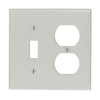 Leviton Gray 2 gang Thermoset Plastic Duplex/Toggle Wall Plate 1 pk