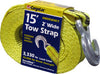 Cargoloc 82493 15' X 2" Yellow Emergency Tow Strap With Hooks