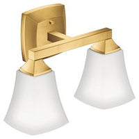 BRUSHED GOLD TWO GLOBE BATH LIGHT