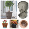 Bloem Lucca Charcoal Gray Resin UV-Resistant Round Self-Watering Planter 12.4 H x 15 Dia. in.