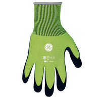 General Electric Unisex Dipped Gloves Black/High-Vis Green L 1 pair