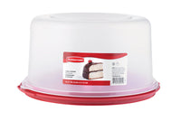 Rubbermaid Clear/Red Plastic Freezer Safe Round Cake Carrier 13 Dia. x 7 H in.