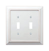 Amerelle Savannah White 2 gang Wood Toggle Wall Plate 1 pk