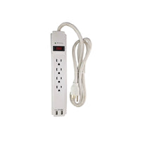 FabCordz 4 ft. L 4 outlets Surge Protector White 990 J