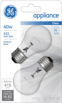 GE 40 watts A15 Specialty Incandescent Bulb E26 (Medium) Soft White 2 pk (Pack of 12)