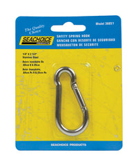 Seachoice Stainless Steel 2-1/2 in. L X 1/4 in. W Safety Spring Hook 1 pk