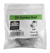 Smith-Cooper 3/8 in. FPT X 3/8 in. D FPT Stainless Steel 90 Degree Elbow