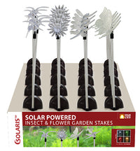 Solar Insect & Plastic Flower Garden Stake With Motion (Pack of 12)