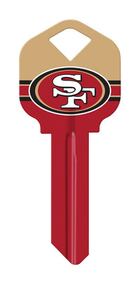 Hillman San Francisco 49ers Painted Key House/Office Universal Key Blank Single (Pack of 6).