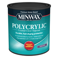 Minwax Polycrylic Satin Crystal Clear Water-Based Polyurethane 1 qt