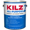 KILZ White Flat Water-Based Acrylic Stain Blocking Primer 1 gal (Pack of 4)