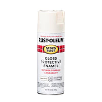 Rust-Oleum Stops Rust Canvas White Gloss Sheen Indoor/Outdoor Spray Paint 10 to 12 sq. ft. Coverage, 12 oz.