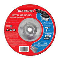 Diablo 7 in. D X 5/8-11 in. Aluminum Oxide Metal Grinding Disc 1 pc