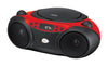 GPX Black/Red Plug-in CD Player & Boombox 12.99 L x 4.69 H x 8.86 W in.