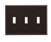 Leviton Brown 3 gang Plastic Toggle Wall Plate 1 pk