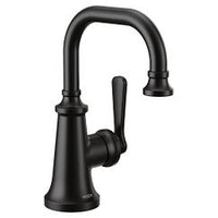 Matte black one-handle high arc bathroom faucet