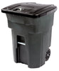 Toter Bear Tough 96 gal Black Plastic Wheeled Trash Can Lid Included Animal Proof/Animal Resistant