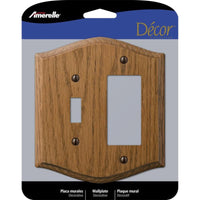 Amerelle Country Medium Brown 2 gang Oak Wood Decorator/Toggle Wall Plate 1 pk