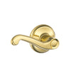 Schlage Flair Bright Brass Passage Lockset 1-3/4 in.