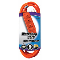 Woods Indoor 9 ft. L Orange Extension Cord 16/3 SJTW