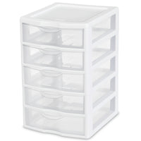 Sterilite 20758004 5 Drawer Clear View Storage Unit (Pack of 4)