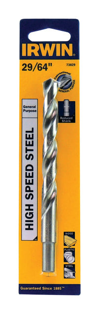 Irwin 29/64 in. X 5-5/8 in. L High Speed Steel Drill Bit Straight Shank 1 pc