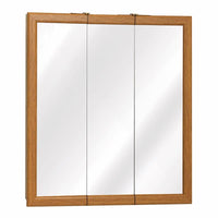 Zenith K24 24" X 26" X 4.5" Oak Framed Tri-View Medicine Cabinet